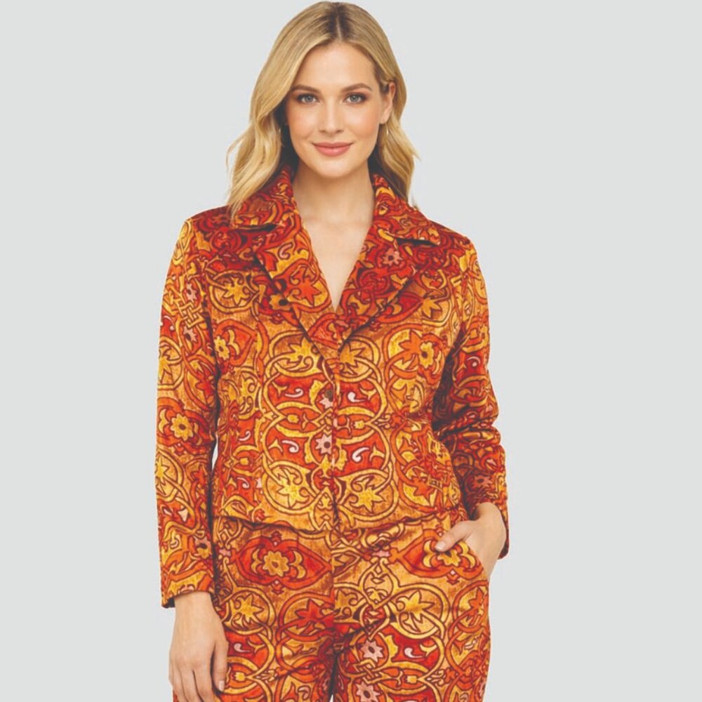 Women's Velvet Cropped Jacket & Pant Set